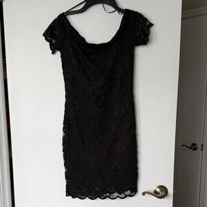 Ambiance Black Lace Mini Dress